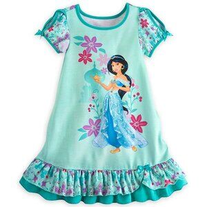Disney Aladdin Jasmine Magic lamp Princess Nightshirt Nightgown Ruffles NEW 7 8
